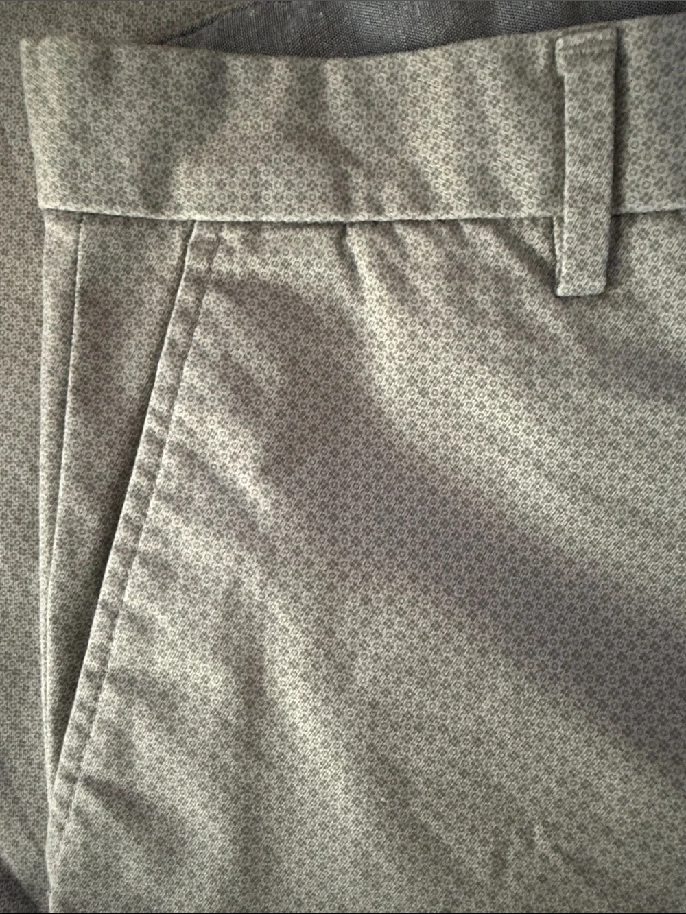 Banana Republic Light Gray Micro-Pattern Chinos